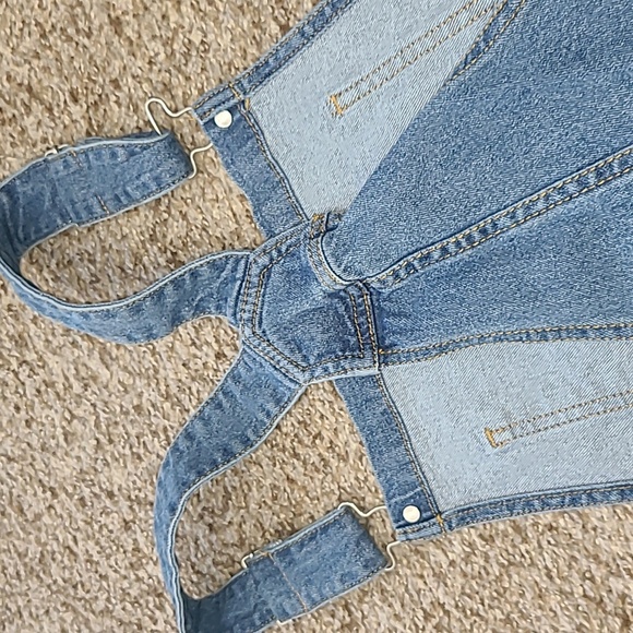 Love Tree Distressed Blue Denim Kids Overalls - Picture 6 of 7